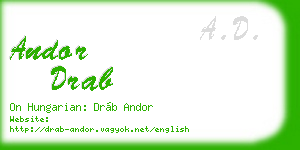 andor drab business card